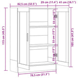 Vitrine Cabinet Smoked Oak 82.5x30.5x115 cm Engineered Wood 815618