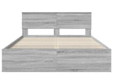 Bed Frame Grey Sonoma 135 x 190 cm Engineered Wood 3408681