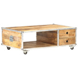 Coffee Table 89x59x33 cm Solid Rough Mango Wood 323408