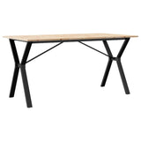 Dining Table Y-Frame 140x80x75 cm Solid Wood Pine and Steel 3282720