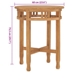 Bistro Table Ø60x75.5 cm Solid Teak Wood 315463