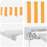 Manual Retractable Awning Yellow and White 4 x 3.5 m 3420270