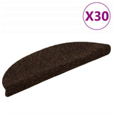 Stair Mats Self-adhesive 30 pcs 56x17x3 cm Brown Half Round 3365686