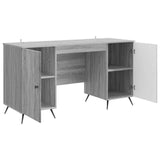 Desk with Shelf Grey Sonoma 142.5 x 50 x 75 cm Engineered Wood 3414636