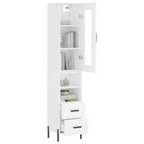 Highboard White 34,5x34x180 cm Engineered Wood 3199305
