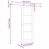 Sliding Door ORKDAL White and Black 73.5 x 198.5 cm 3331988