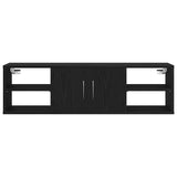 Wall Shelf with Door Black Oak 140 x 41 x 75 cm Engineered Wood 862601