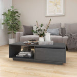 Coffee Table Grey 110x50x33.5 cm Solid Pinewood 809884
