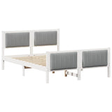 Bed frame White and light grey 140 x 190 cm Solid pine wood 3394327