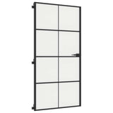 Interior Door Slim Black 102,5x201,5 cm Tempered Glass and Aluminium 155131