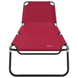 Folding Sun Lounger Folding Red 188 x 57 x 86.5 cm Polyester 42003142