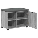 Hall Bench with Cushion with Shelf Grey Sonoma 60 x 38 x 46 cm 891501