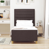 ZNTS Bed Frame Dark Brown 90x200 cm Fabric 3344623