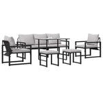 Garden Sofa Set Black Steel 3378954