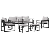 Garden Sofa Set Black Steel 3378954