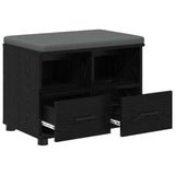Hall Bench Black Oak 60 x 38 x 46 cm Engineered Wood and Fabric 891449