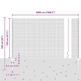Welded Wire Fence with Post 50 x 1.2 m PVC-Coated Steel 3336639