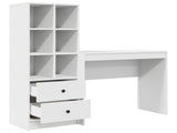 Desk with Drawer with Shelf with Storage 2 pcs White 3337321