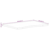 Desk Top with Curve 80x50x2.5 cm Solid Wood Rough Mango 370207