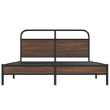 Bed Frame without Mattress 150x200 cm King Size Brown Oak Engineered Wood 4100466
