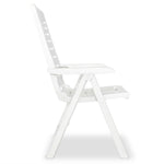 ZNTS Reclining Garden Chairs 2 pcs Plastic White 43895