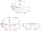 Sofa Set 6 pcs Natural Solid Acacia Wood 3417255