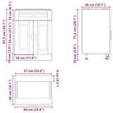 Kitchen Base Cabinet Porto Artisan Oak Engineered Wood 853976