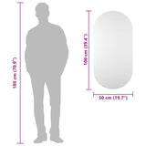Mirror Transparent Glass Medium Minimalist Mirror Oblong 326084