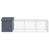 Chicken Cage with Run Anthracite 117x405x123 cm Galvanised Steel 3189069
