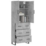 Highboard Concrete Grey 69.5x34x180 cm Engineered Wood 3195871
