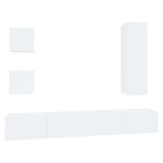 ZNTS 5 Piece TV Cabinet Set White Engineered Wood 3114446