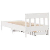 Bed Frame without Mattress White 75x190 cm Small Single Solid Wood Pine 3301891