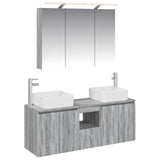 Bathroom Cabinet Set 4 pcs Grey Sonoma Engineered Wood 3406380