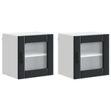 Wall Glass Cabinet LUCCA 2 pcs Black 40 x 31 x 40 cm 884837