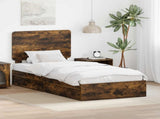 Storage Bed with Drawer Smoked Oak 90 x 190 cm Engineered Wood 3412732