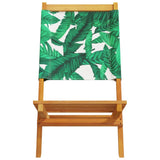 Folding Garden Chairs 6 pcs Green Fabric and Solid Wood 3214650
