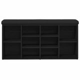 Shoe Bench Black Oak 102 x 32 x 50 cm Engineered wood 862988