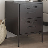 ZNTS Bedside Cabinet Black 36x39x50.5 cm Steel 842922