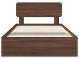 Bed Frame with Headboard Brown Oak 75 x 190 cm Engineered Wood 3412442