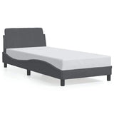 Bed Frame "Dover" Dark Grey 90x190 cm Single Velvet 373321