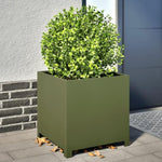 ZNTS Garden Planter Olive Green 50x50x50 cm Steel 851216