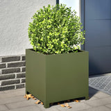 ZNTS Garden Planter Olive Green 50x50x50 cm Steel 851216