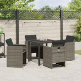Garden Dining Set 5 pcs Grey Poly Rattan 3380597