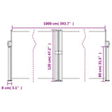 Retractable Side Awning Anthracite 120x1000 cm 4004703