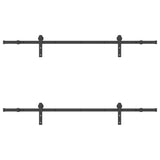 Sliding Door Hardware Kit 200 cm Steel Black 3295722