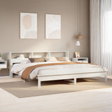 Bed Frame without Mattress White 200x200 cm Solid Wood Pine 3309726