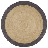 Handmade Rug Jute with Dark Grey Border 210 cm 343606