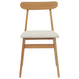 Dining Chair 2 pcs Natural and Light Solid Rubber Wood 42020485