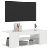 TV Cabinet with LED Lights High Gloss White 90x39x30 cm 804244