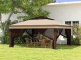 3 x 3 Pop Up Gazebo, Height Adjustable Instant Event Shelter with Netting and Carrying Bag, Beige T3398P314111
